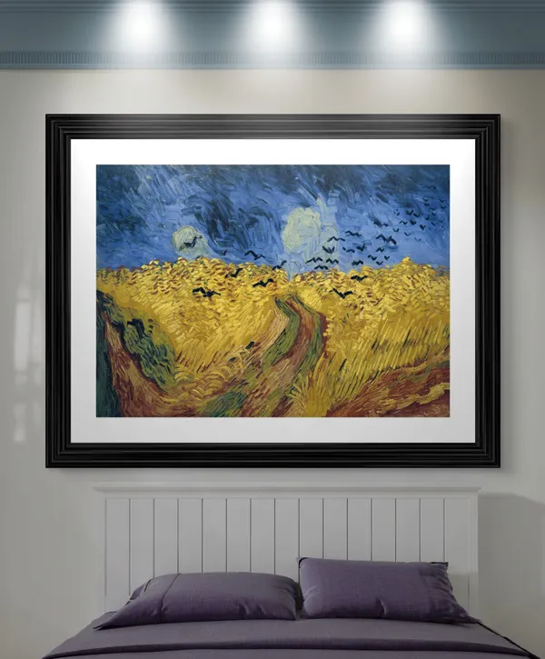 *The_Red_Wineyard_&_Wheatfield_with_Crows,_Van_Gogh_Paintings,_Set_of_2,_Framed,_Wall_D�cor,_Multicolor