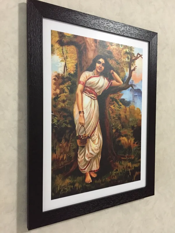 Ahilya_in_Upwan,_Raja_Ravi_Varma_Paintings,_Set_of_2,_Framed,_Multicolor