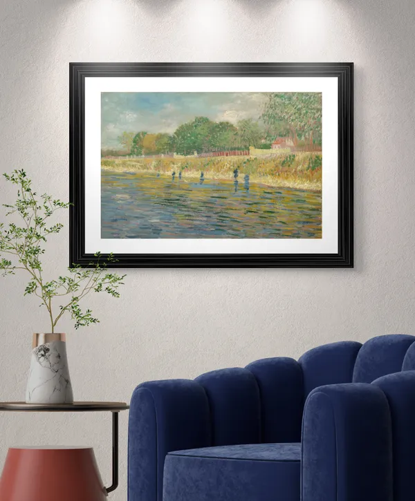 Bank_of_the_Seine_1887,_A_Painting_by_Van_Gogh,_Framed,_Wall_Decor,_Multicolor