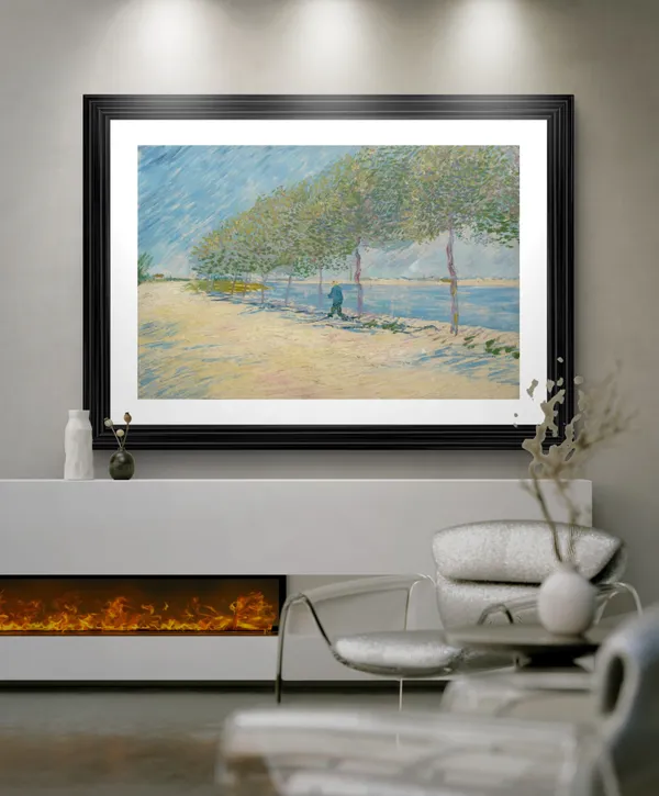 By_the_Seine_River_(1887),_A_Painting_by_Van_Gogh,_Framed,_Wall_Decor,_Multicolor,_Multicolor