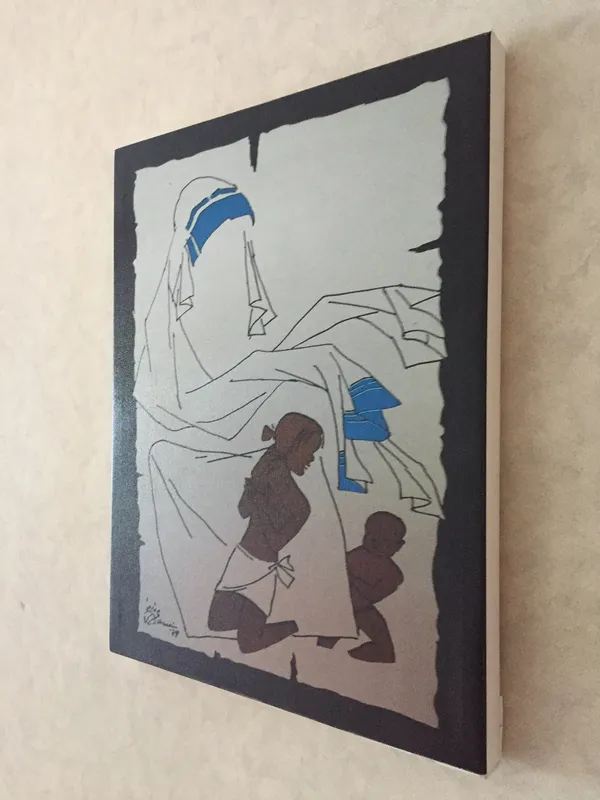 Living_Goddess*_(1960)_&_*Mother_Teresa*-Set_of_2_Paintings_by_M.F._Husain,_Framed_Canvas,_Wall_Decor,_Multicolor