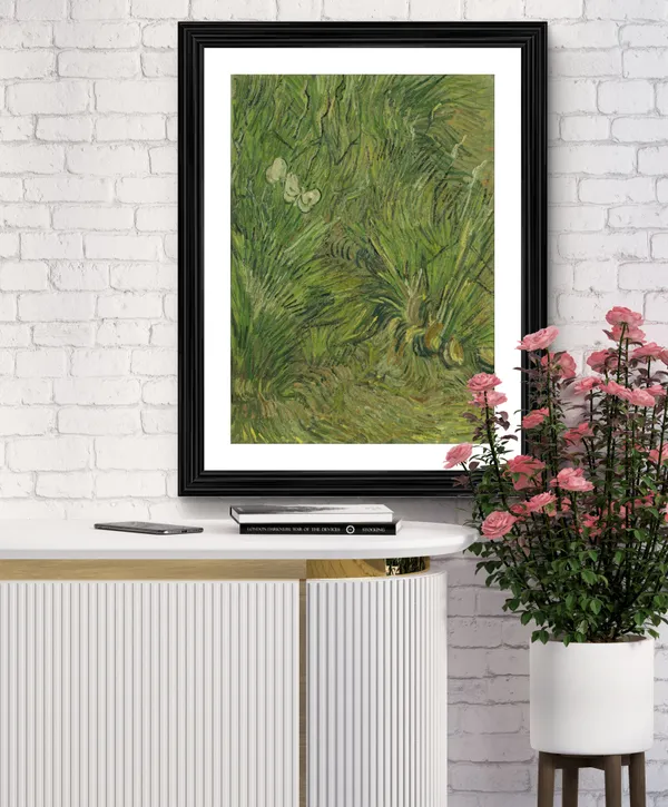 Garden_with_Butterflies_1890,_A_Painting_by_Van_Gogh,_Framed,_Wall_Decor,_Multicolor