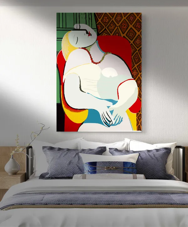 Le_Rve_(The_Dream)_1932,_A_Painting_by_Pablo_Picasso,_Framed_Canvas,_Wall_Decor,_Multicolor