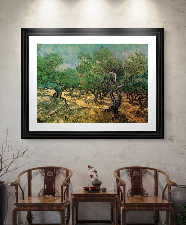 Olive_Grove_1889,_A_Painting_by_Van_Gogh,_Framed,_Wall_Decor,_Multicolor