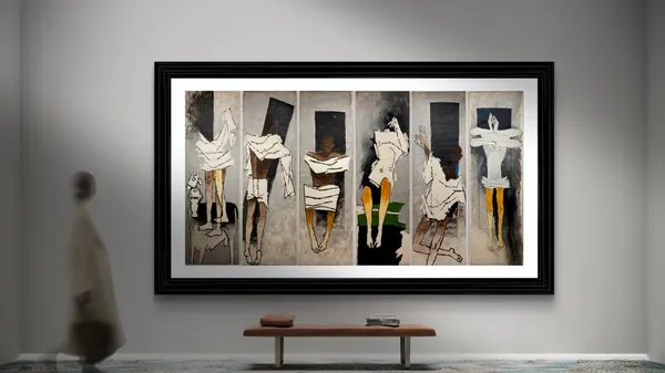Mahatma's_Story_(India_Series_Paintings)-_M.F._Husain's_Painting,_Framed,_Wall_Decor,_Multicolor