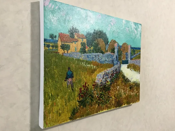 �Farmhouse_in_Provence_&_Sunset_at_Montmajour,_Framed,_Wall_D�cor,_Multicolor