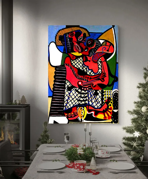 Le_Baiser_(The_Kiss)_1925,_A_Painting_by_Pablo_Picasso,_Framed_Canvas,_Multicolor