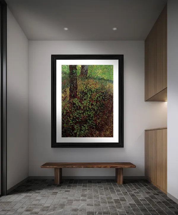Undergrowth_in_the_Garden_1887,_A_Painting_by_Van_Gogh,_Framed,_Wall_Decor,_Multicolor