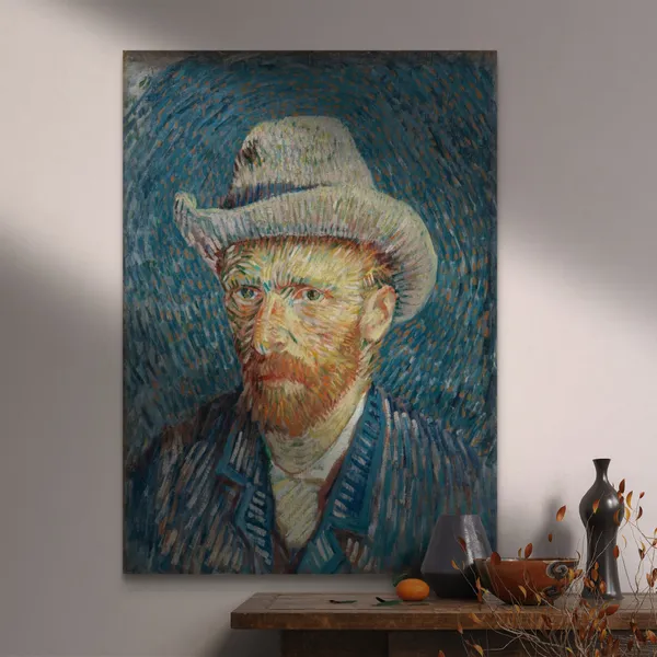 Self_Portraits_with_Hat,_Paintings_by_Van_Gogh,_Framed_Canvas,_Set_of_2,_Multicolor