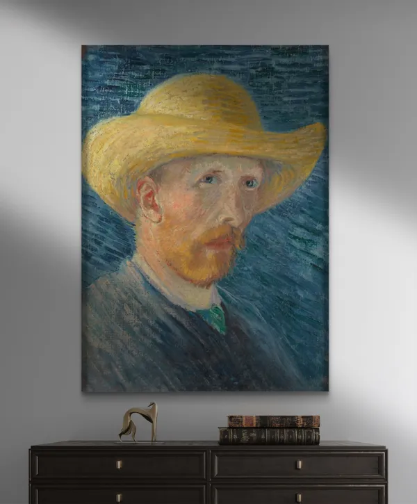 Self_Portraits_with_Hat,_Paintings_by_Van_Gogh,_Framed_Canvas,_Set_of_2,_Multicolor