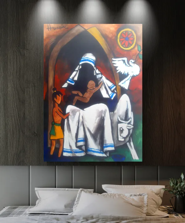 Mother_Teresa-_Goddess_of_Peace-_M.F._Husain's_Painting,_Framed_Canvas,_Wall_Decor,_Multicolor