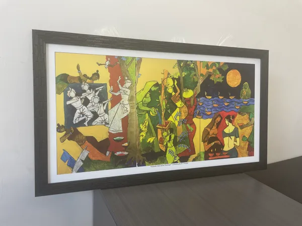 Culture*_&_*Festivals*-_India_Series_Paintings_by_M.F._Husain,_Set_of_2,_Framed,_Wall_Decor,_Multicolor