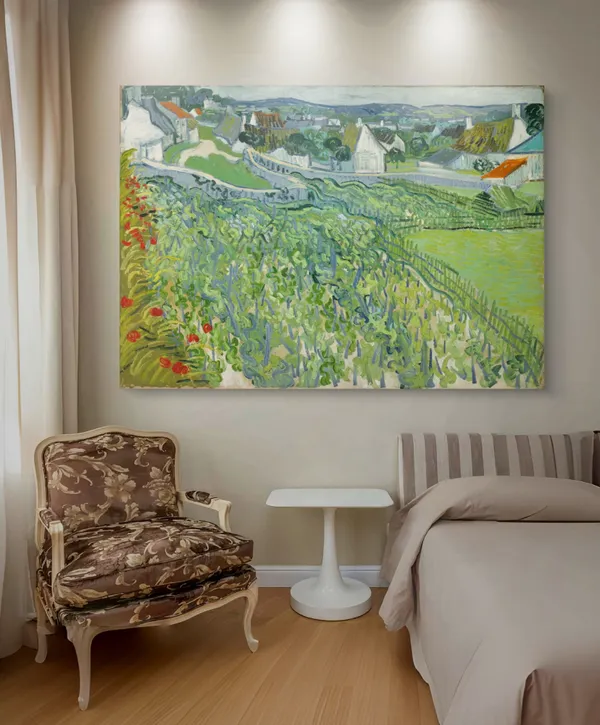 Vineyards_at_Auvers_1889,_A_Painting_by_Van_Gogh,_Framed_Canvas,_Wall_Decor,_Multicolor