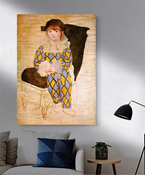 Paul_in_A_Clown_Suit_1924,_A_Painting_by_Pablo_Picasso,_Framed_Canvas,_Multicolor