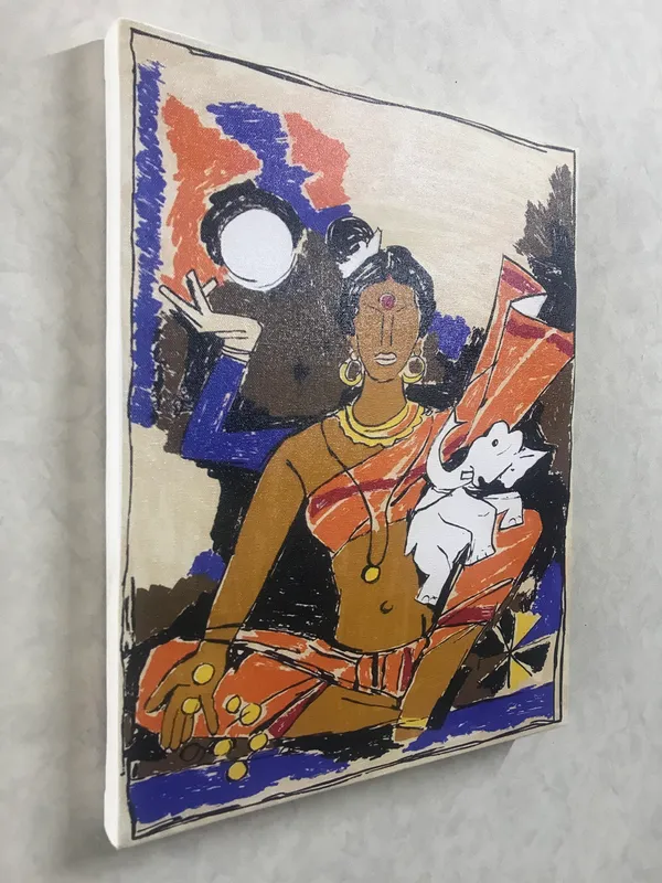 Lakshmi-_M.F._Husain's_Painting,_Framed_Canvas,_Wall_Decor,_Multicolor