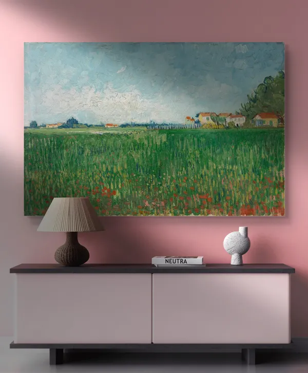 Field_with_Poppies_1890,_A_Painting_by_Van_Gogh,_Framed_Canvas,_Wall_Decor,_Multicolor