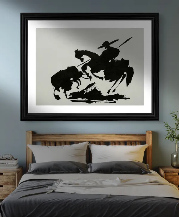 Bullfight_7,_A_Painting_by_Pablo_Picasso,_Framed,_Wall_Decor,_Multicolor