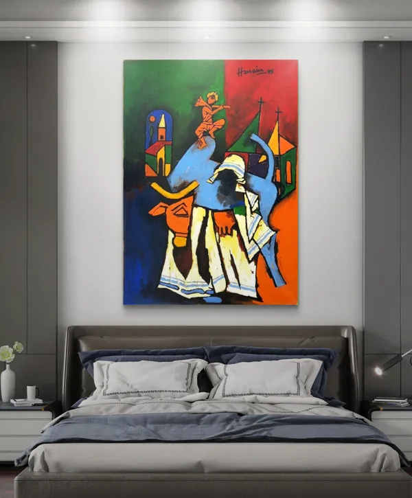 Mother_Teresa-_'A_Religion_of_Sympathy'*_(1996)-Set_of_2_Paintings_by_M.F._Husain,_Framed_Canvas,_Wall_Decor,_Multicolor
