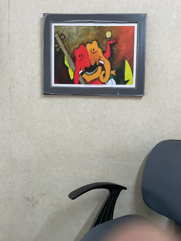 Veena_Players*-Set_of_2_Paintings_by_M.F._Husain,_Framed,_Wall_Decor,_Multicolor