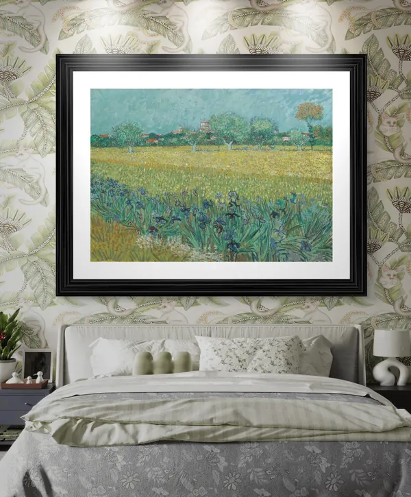 Field_with_Irises_Near_Arles_1888,_A_Painting_by_Van_Gogh,_Framed,_Wall_Decor,_Multicolor