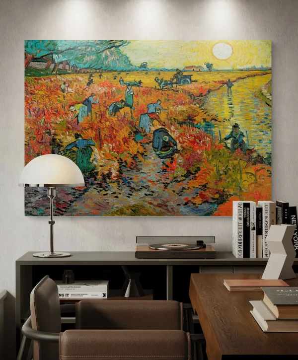 �The_Red_Vineyard_&_Wheatfield_with_Crows,�_Framed,_Wall_D�cor,_Multicolor