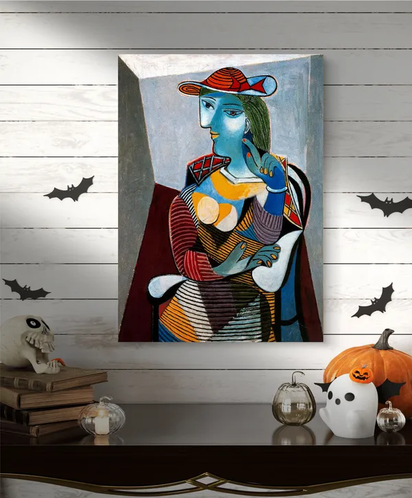Seated_Woman_Marie-therese1937,_A_Painting_by_Pablo_Picasso,_Framed_Canvas,_Multicolor