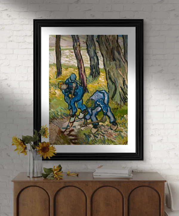 Two_Diggers_Among_Trees_1889,_A_Painting_by_Van_Gogh,_Framed,_Wall_Decor,_Multicolor
