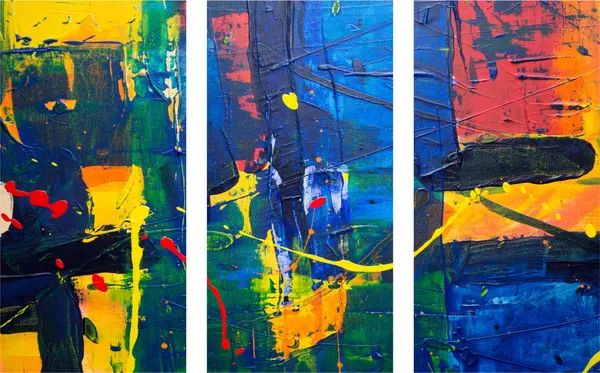 Abstract_Theme_Modern_Art_Painting,_Wall_D�cor,_Framed_Canvas,_Set_of_3,_9"x18"_each,_Multicolor