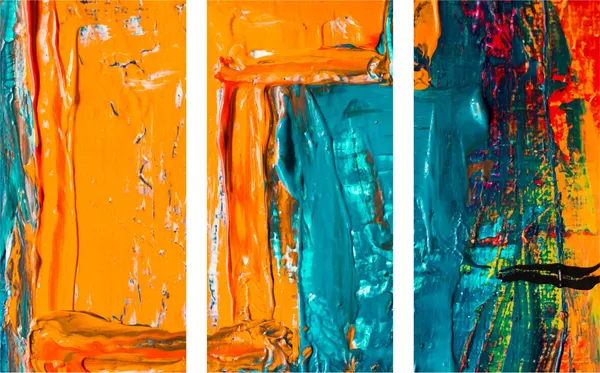 Abstract_Theme_Modern_Art_Painting,_Wall_D�cor,_Framed_Canvas,_Set_of_3,_9"x18"_each,_Multicolor