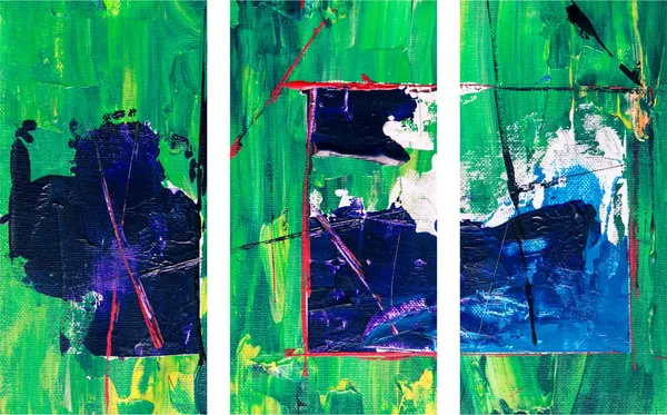 Abstract_Theme_Modern_Art_Painting,_Wall_D�cor,_Framed_Canvas,_Set_of_3,_9"x18"_each,_Multicolor