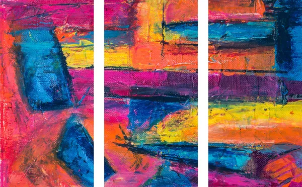 Abstract_Theme_Modern_Art_Painting,_Wall_D�cor,_Framed_Canvas,_Set_of_3,_9"x18"_each,_Multicolor