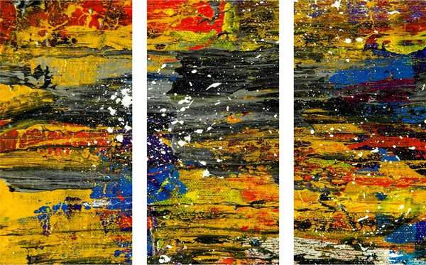Abstract_Theme_Modern_Art_Painting,_Wall_D�cor,_Framed_Canvas,_Set_of_3,_9"x18"_each,_Multicolor