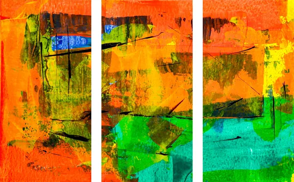 Abstract_Theme_Modern_Art_Painting,_Wall_D�cor,_Framed_Canvas,_Set_of_3,_9"x18"_each,_Multicolor