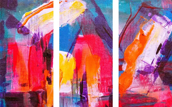 Abstract_Theme_Modern_Art_Painting,_Wall_D�cor,_Framed_Canvas,_Set_of_3,_9"x18"_each,_Multicolor