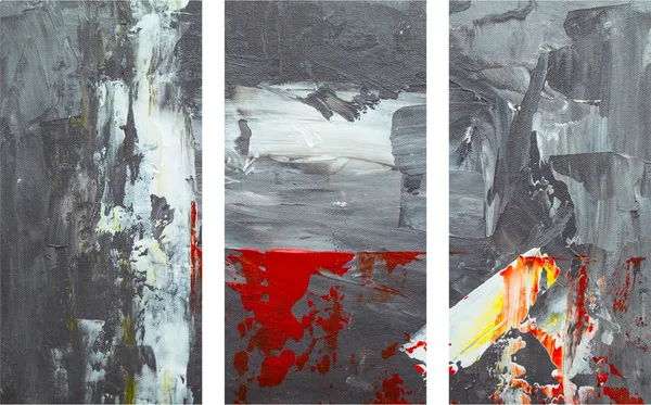 Abstract_Theme_Modern_Art_Painting,_Wall_D�cor,_Framed_Canvas,_Set_of_3,_9"x18"_each,_Multicolor
