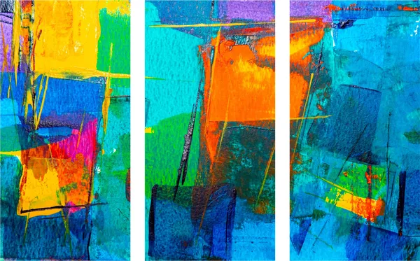 Abstract_Theme_Modern_Art_Painting,_Wall_D�cor,_Framed_Canvas,_Set_of_3,_9"x18"_each,_Multicolor