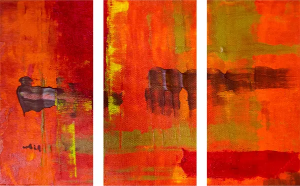 Abstract_Theme_Modern_Art_Painting,_Wall_D�cor,_Framed_Canvas,_Set_of_3,_9"x18"_each,_Multicolor