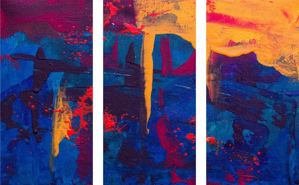 Abstract_Theme_Modern_Art_Painting,_Wall_D�cor,_Framed_Canvas,_Set_of_3,_9"x18"_each,_Multicolor