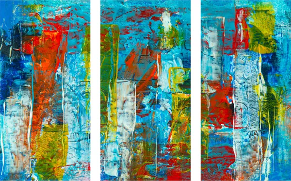 Abstract_Theme_Modern_Art_Painting,_Wall_D�cor,_Framed_Canvas,_Set_of_3,_9"x18"_each,_Multicolor