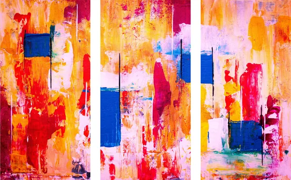 Abstract_Theme_Modern_Art_Painting,_Wall_D�cor,_Framed_Canvas,_Set_of_3,_9"x18"_each,_Multicolor