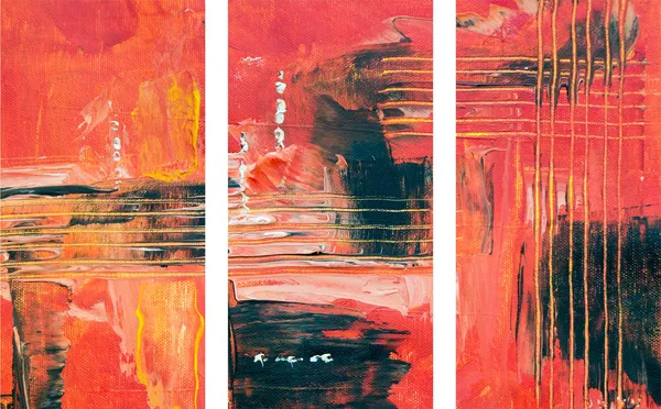 Abstract_Theme_Modern_Art_Painting,_Wall_D�cor,_Framed_Canvas,_Set_of_3,_9"x18"_each,_Multicolor