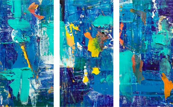 Abstract_Theme_Modern_Art_Painting,_Wall_D�cor,_Framed_Canvas,_Set_of_3,_9"x18"_each,_Multicolor