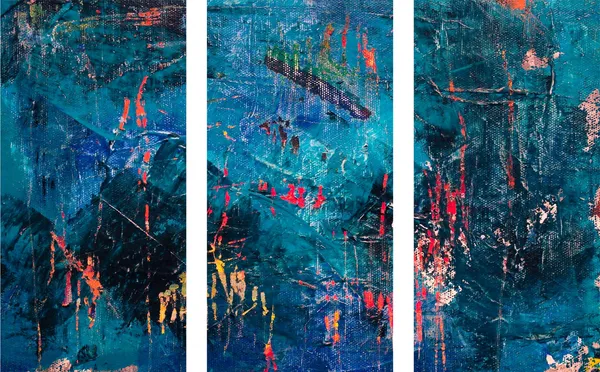 Abstract_Theme_Modern_Art_Painting,_Wall_D�cor,_Framed_Canvas,_Set_of_3,_9"x18"_each,_Multicolor