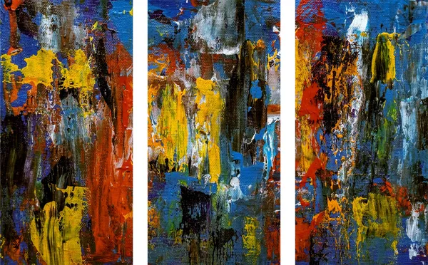 Abstract_Theme_Modern_Art_Painting,_Wall_D�cor,_Framed_Canvas,_Set_of_3,_9"x18"_each,_Multicolor