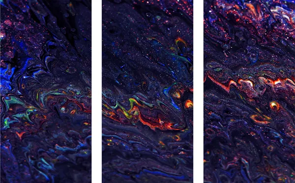 Abstract_Theme_Modern_Art_Painting,_Wall_D�cor,_Framed_Canvas,_Set_of_3,_9"x18"_each,_Multicolor