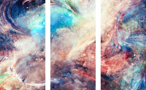 Abstract_Theme_Modern_Art_Painting,_Wall_D�cor,_Framed_Canvas,_Set_of_3,_9"x18"_each,_Multicolor