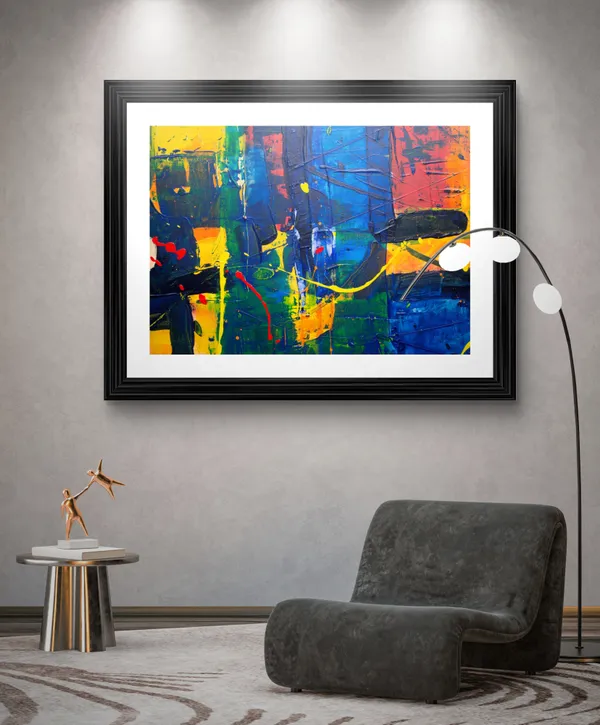 Abstract_Theme_Modern_Art_Painting,_Wall_D�cor,_Framed,_Multicolor