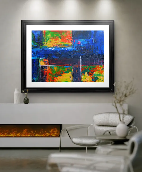 Abstract_Theme_Modern_Art_Painting,_Wall_D�cor,_Framed,_Multicolor
