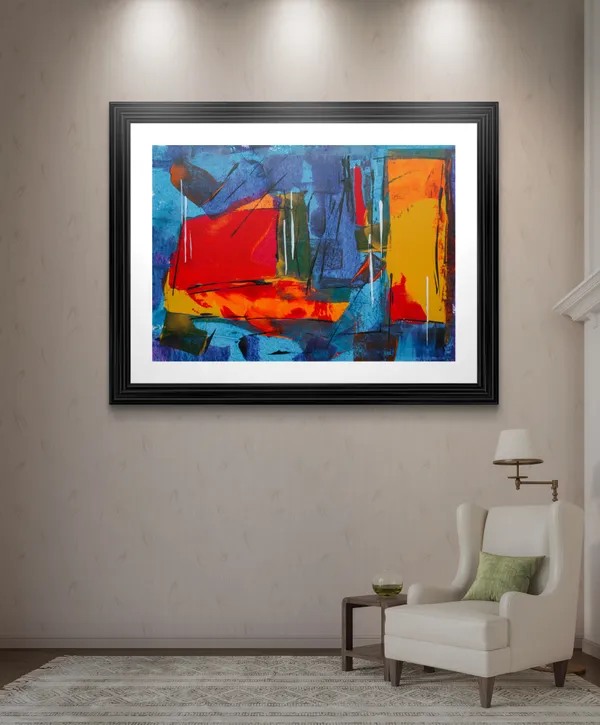 Abstract_Theme_Modern_Art_Painting,_Wall_D�cor,_Framed,_Multicolor