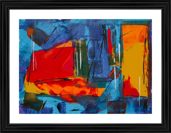 Abstract_Theme_Modern_Art_Painting,_Wall_D�cor,_Framed,_Multicolor